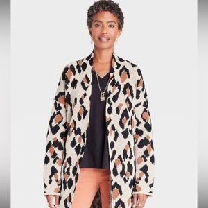 Knox Rose Open Front Cardigan in Leopard Print from Target XL